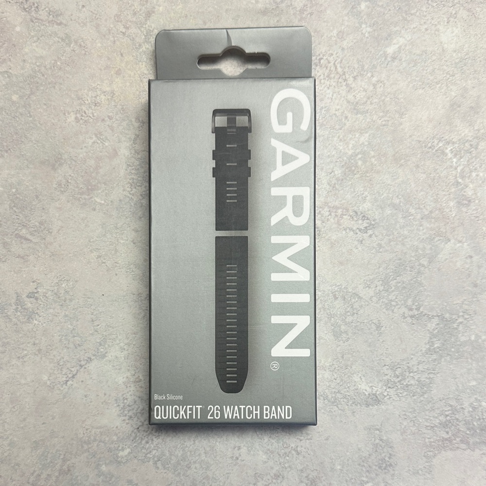 Garmin QuickFit 26 Black Silicone Watch Band